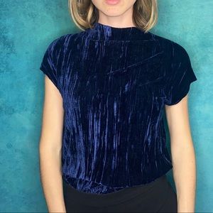 Zara Blue Velvet Top